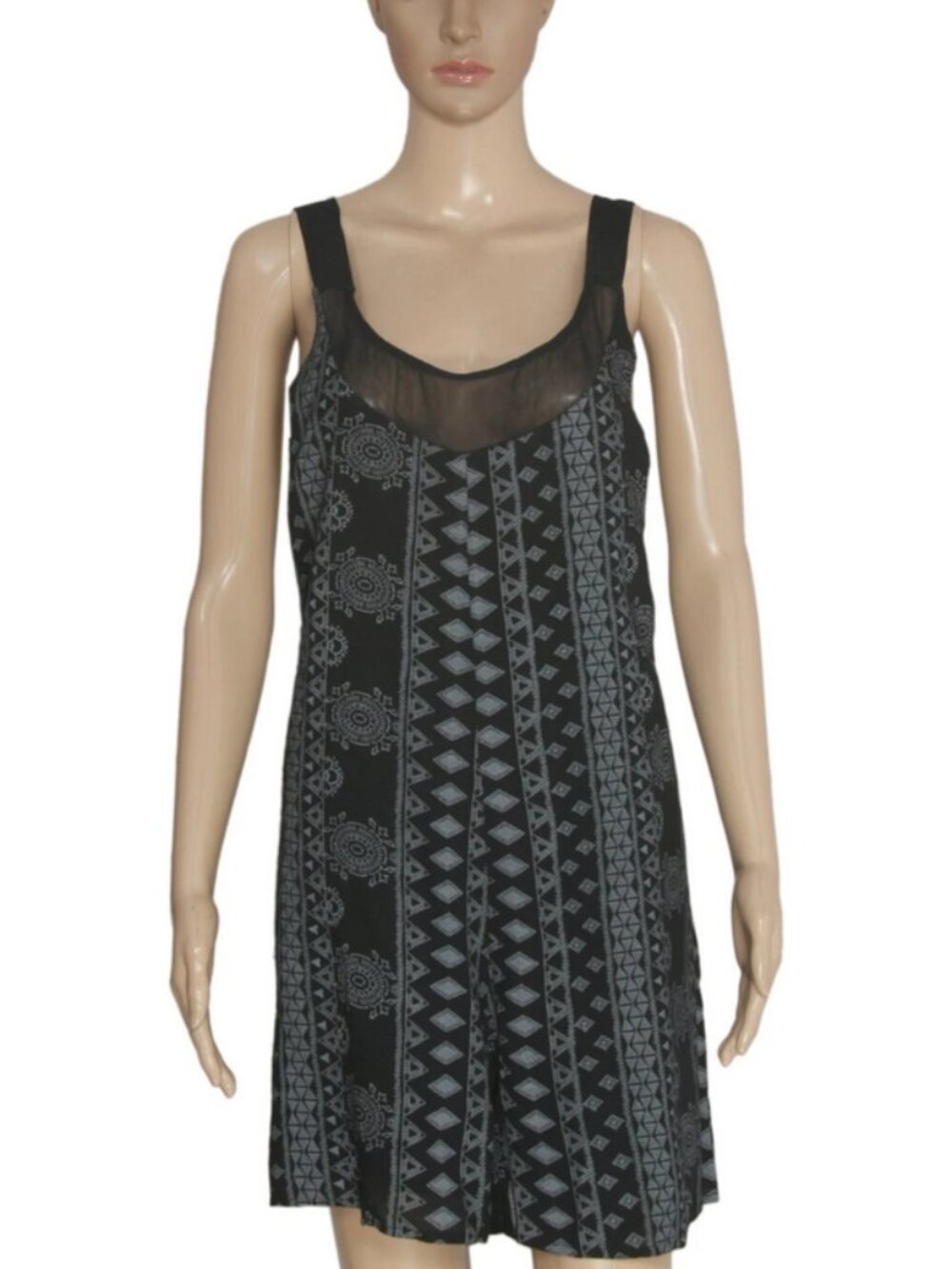 Free People Printed Mesh Backless Romper Playsuit Dress XS